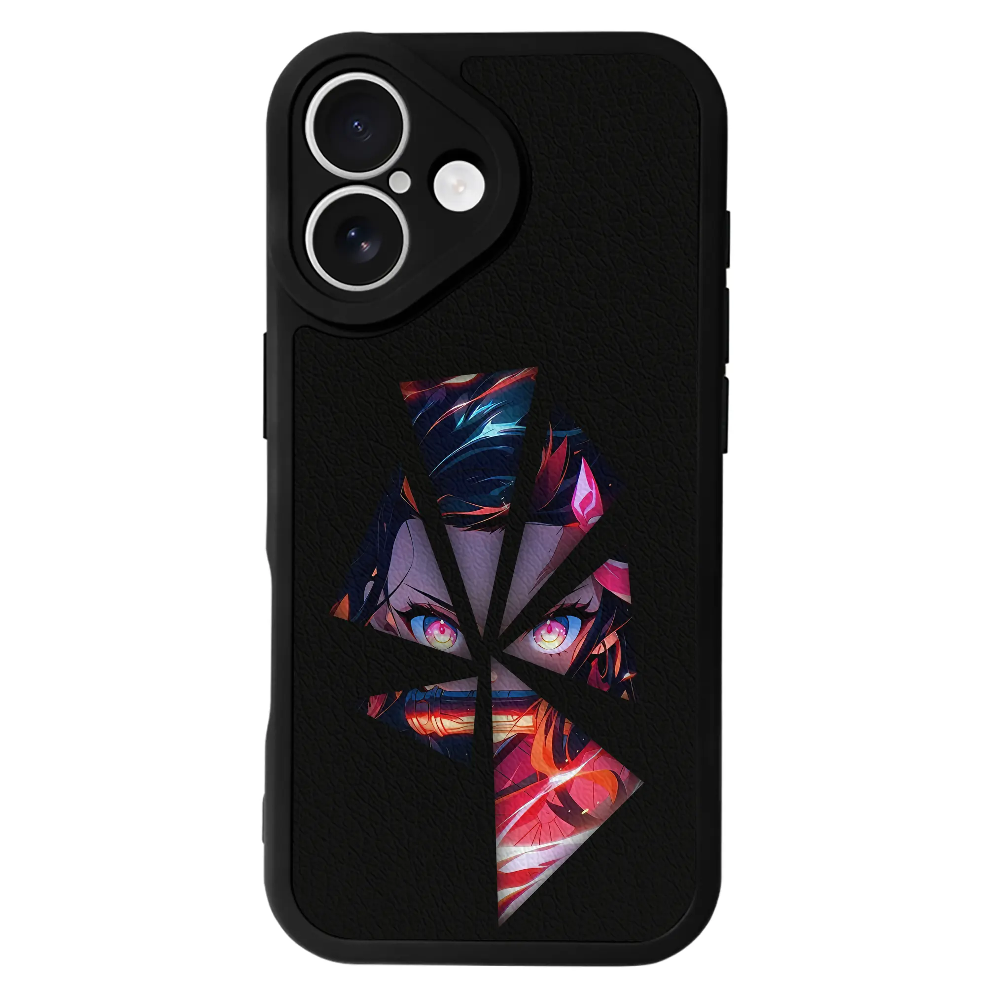 鬼滅の刃 グッズ,竈門 禰豆子 - IPhone 16シリーズ対応 ・ シリコンスマホケース ・ レザー調 ・ 高精度フィット ・ 耐衝撃 ・ ワイヤレス充電対応 ・ 精密カット